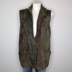 Elizabeth Jenkins Green Rainbow Woven Vest